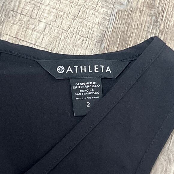 Athleta Brooklyn Ankle Jumpsuit Size 2 Black Sleeveless Pockets Athleisure - Picture 5 of 13